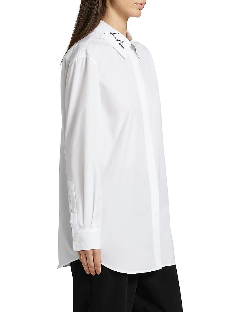 Love Letter Embroidered Cotton Shirt