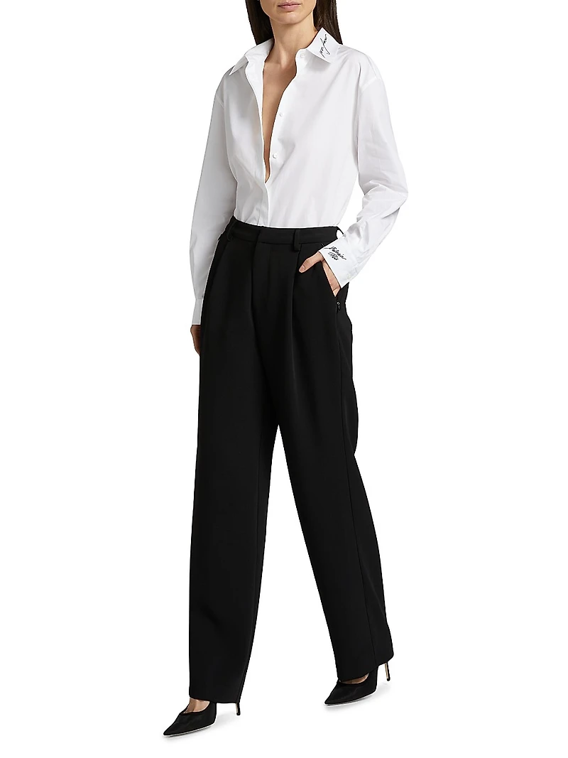 Love Letter Embroidered Cotton Shirt