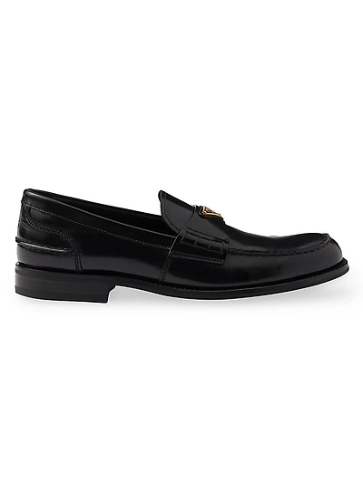 Brushed Leather Loafers