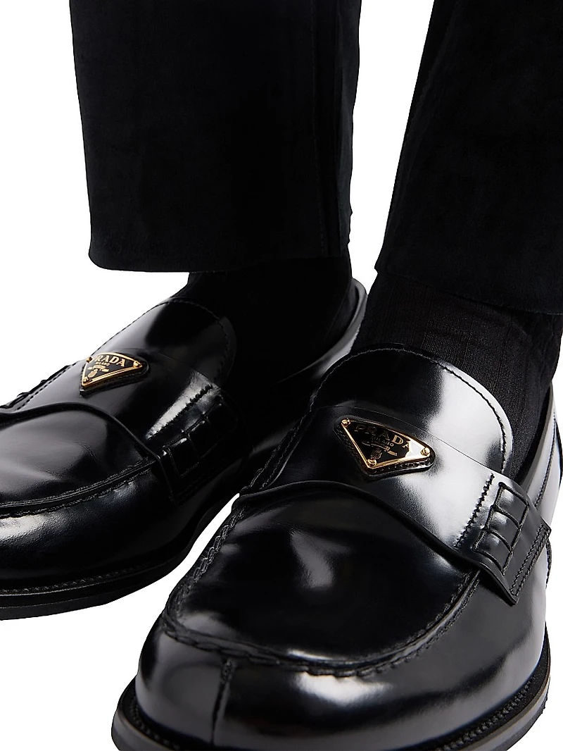 Brushed Leather Loafers