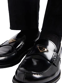 Brushed Leather Loafers