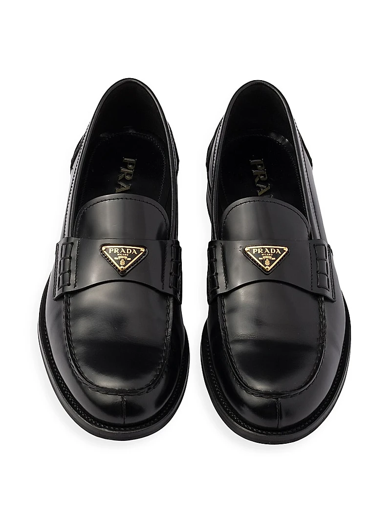 Brushed Leather Loafers