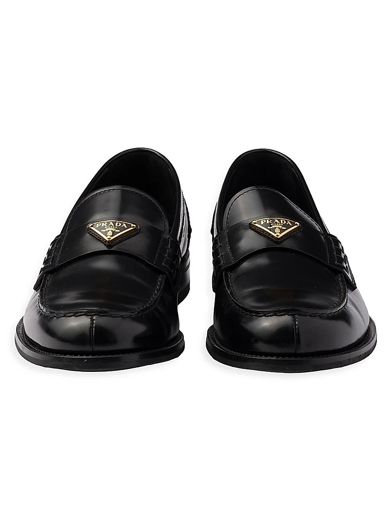 Brushed Leather Loafers
