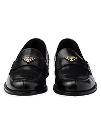 Brushed Leather Loafers