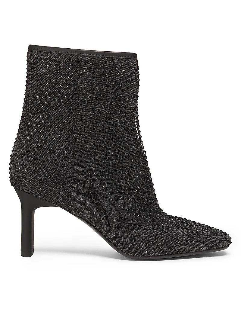 Aja 75MM Diamante Mesh Ankle Boots