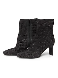 Aja 75MM Diamante Mesh Ankle Boots