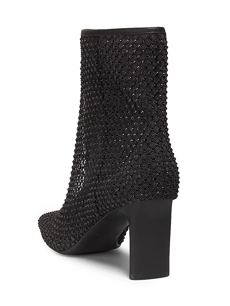 Aja 75MM Diamante Mesh Ankle Boots