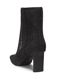 Aja 75MM Diamante Mesh Ankle Boots