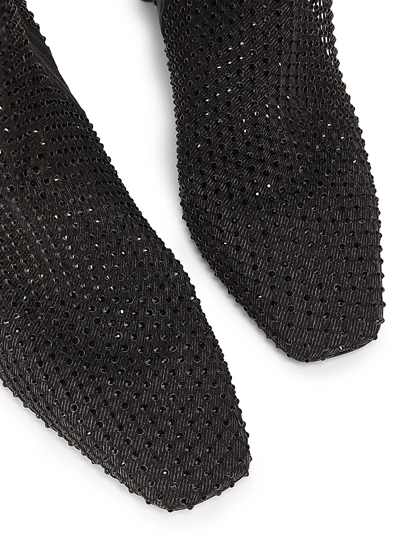 Aja 75MM Diamante Mesh Ankle Boots