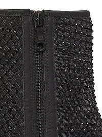 Aja 75MM Diamante Mesh Ankle Boots