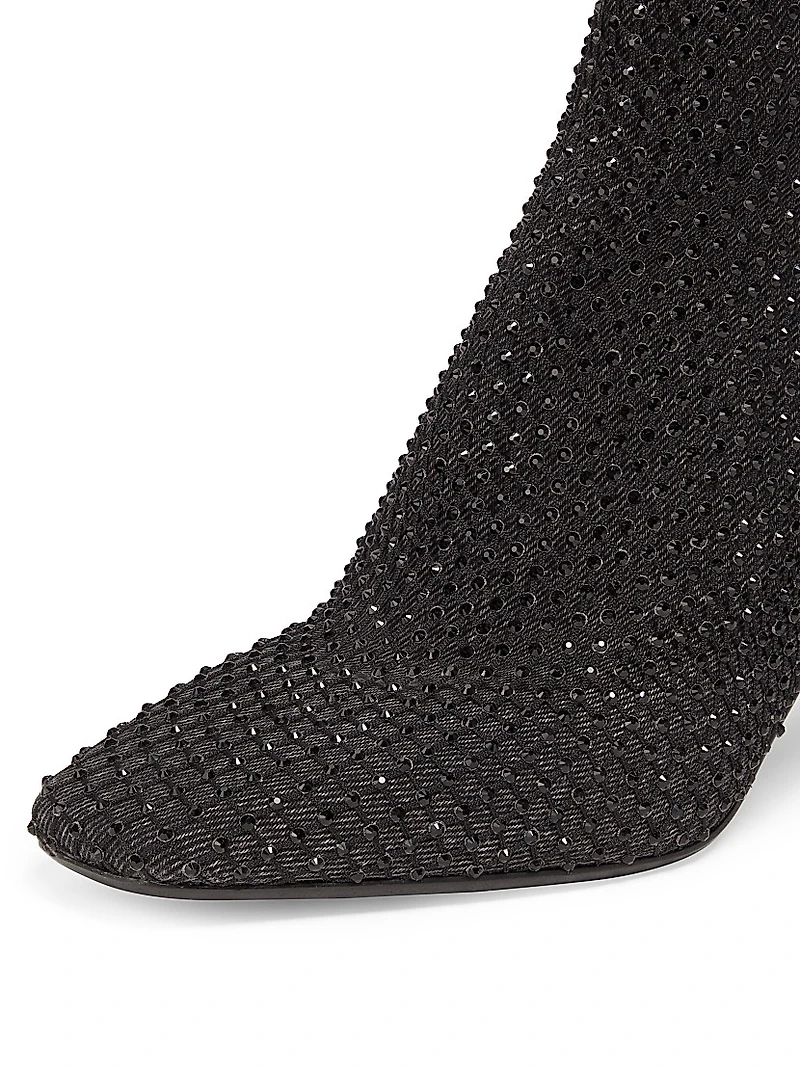 Aja 75MM Diamante Mesh Ankle Boots