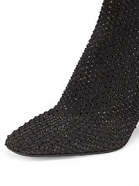 Aja 75MM Diamante Mesh Ankle Boots