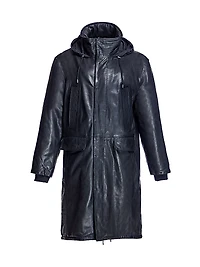 Men's Leather Parka Jackets