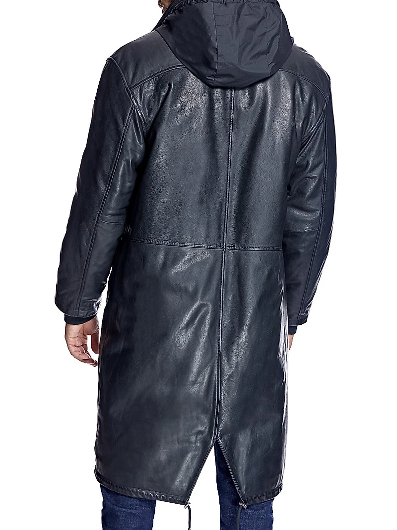 Men's Leather Parka Jackets