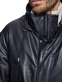 Men's Leather Parka Jackets