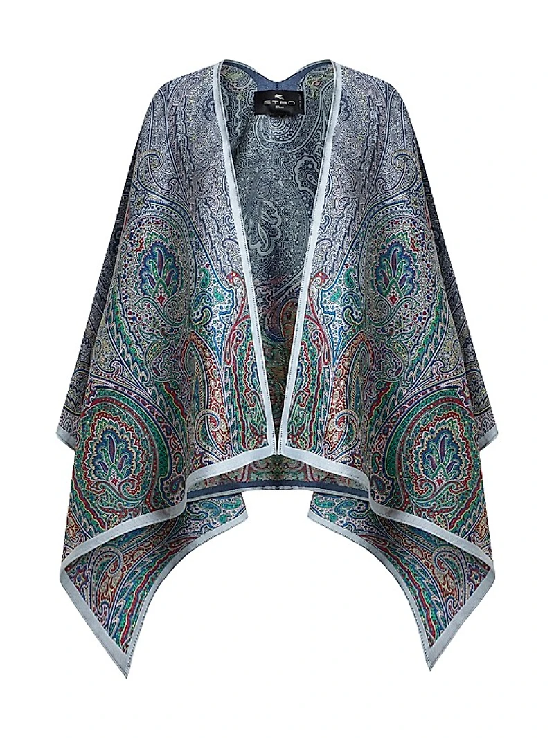 Paisley Wool-Blend Satin Shawl