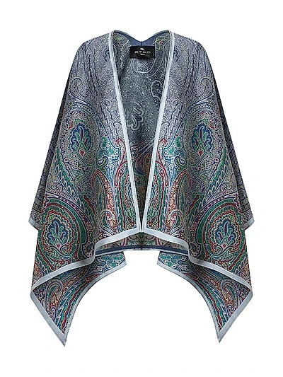Paisley Wool-Blend Satin Shawl
