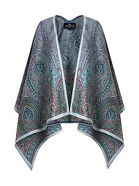 Paisley Wool-Blend Satin Shawl