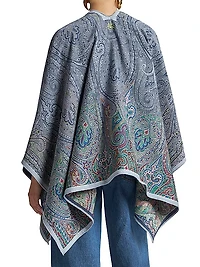 Paisley Wool-Blend Satin Shawl