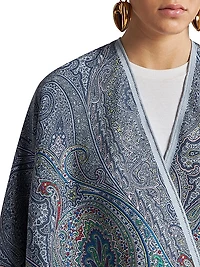 Paisley Wool-Blend Satin Shawl