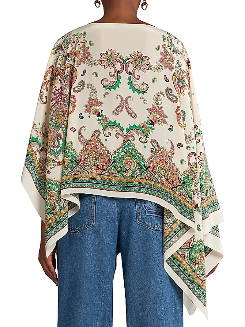 Paisley Silk Drape Top