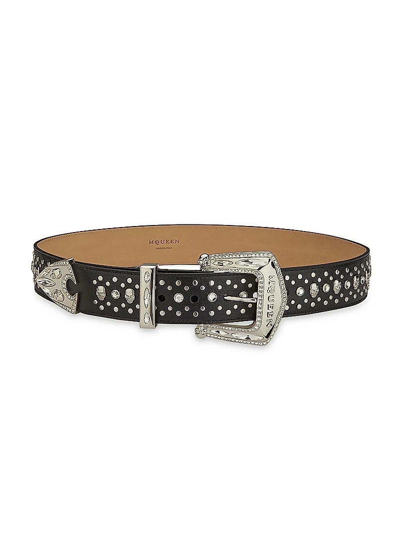Jewelled Arrow Leather Belt