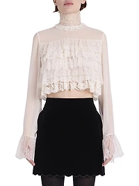 Lace Ruffle Crop Top