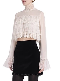 Lace Ruffle Crop Top