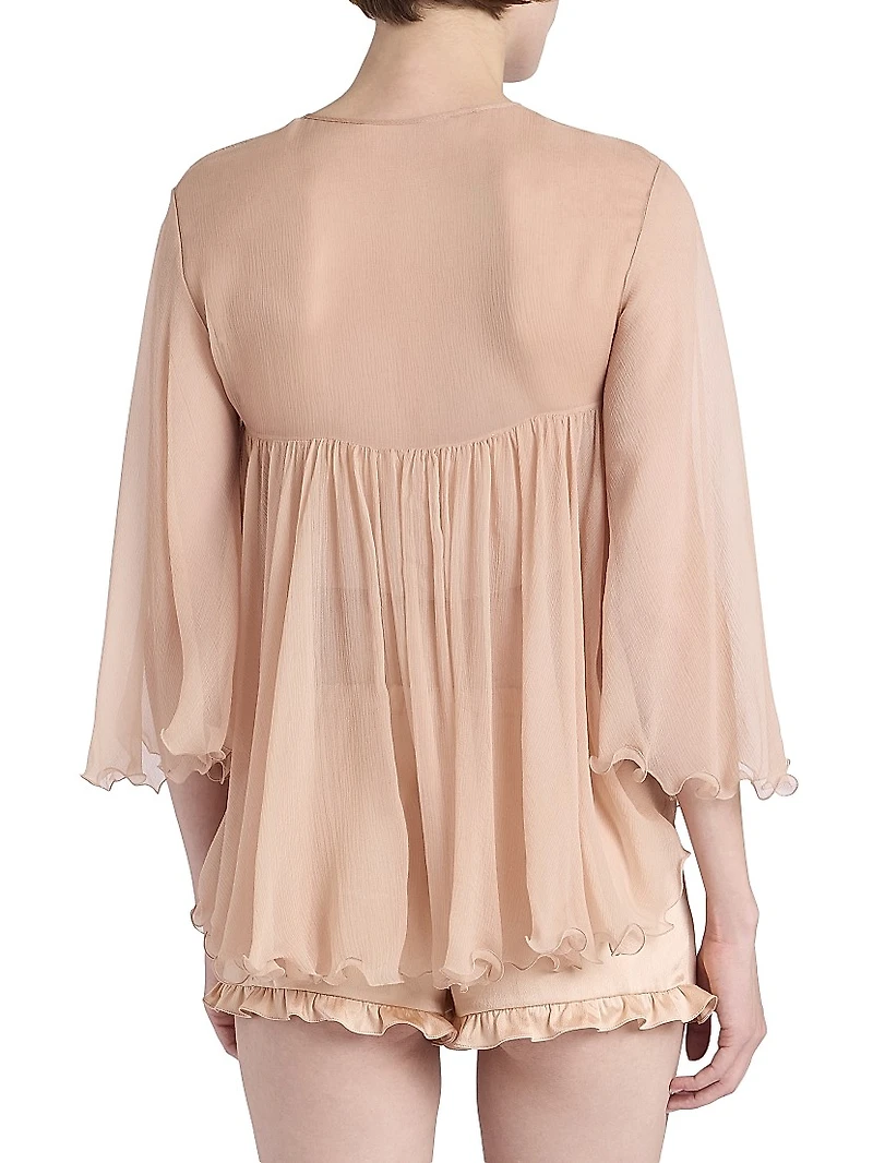 Gathered Silk Georgette Blouse