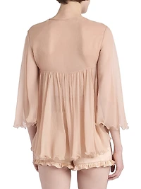 Gathered Silk Georgette Blouse