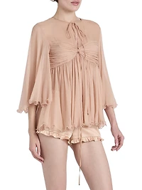 Gathered Silk Georgette Blouse