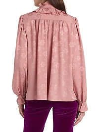 Floral Silk Tie neck Blouse