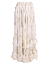 Floral Jacquard Silk-Blend Maxi-Skirt