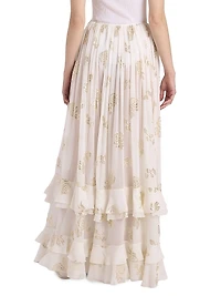 Floral Jacquard Silk-Blend Maxi-Skirt