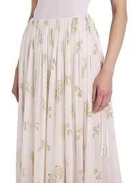 Floral Jacquard Silk-Blend Maxi-Skirt