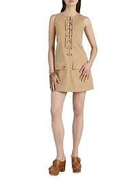 Cotton Lace-Up Minidress
