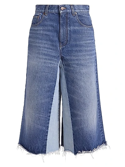 Denim Wide-Leg Culottes