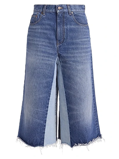 Denim Wide-Leg Culottes