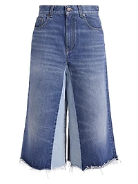 Denim Wide-Leg Culottes