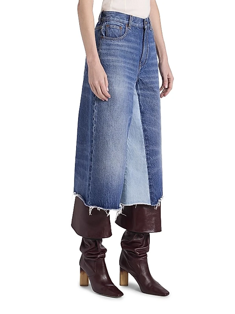 Denim Wide-Leg Culottes