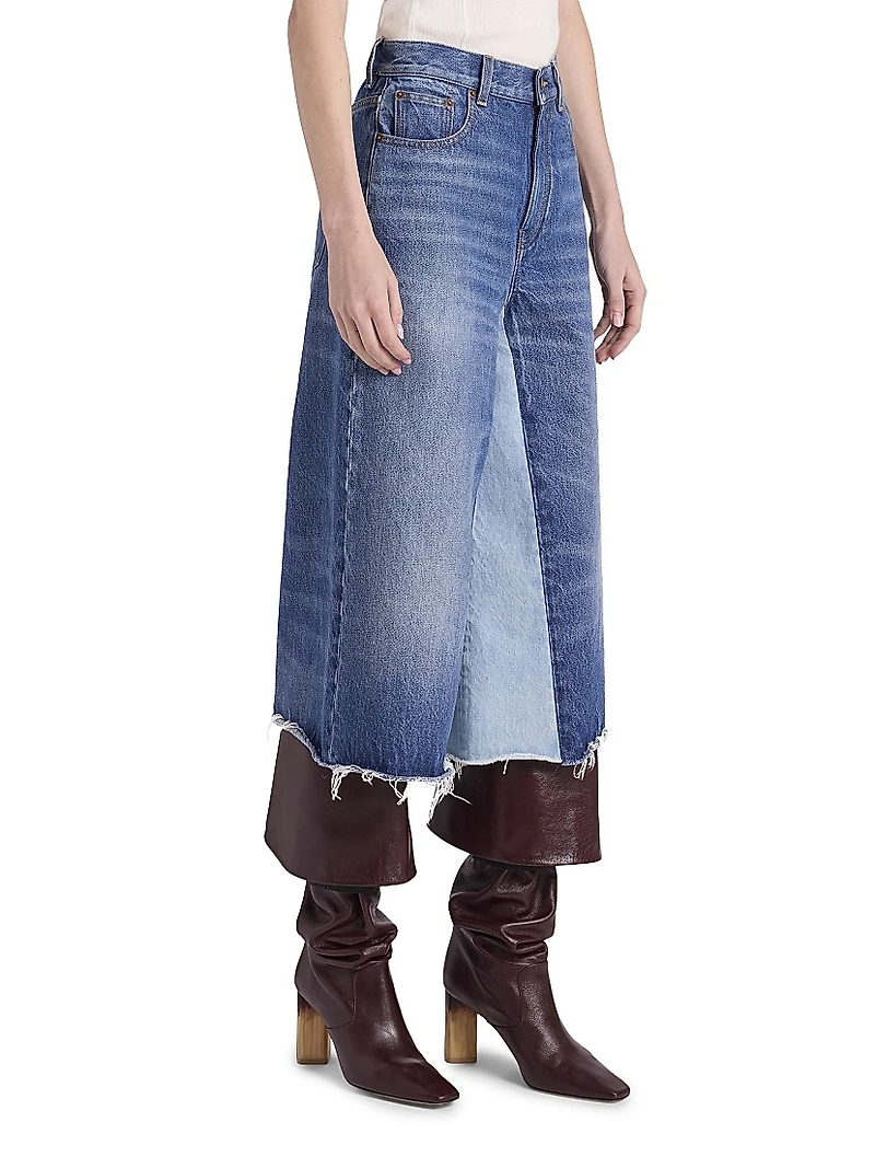 Denim Wide-Leg Culottes