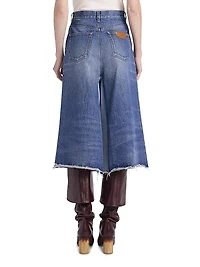 Denim Wide-Leg Culottes