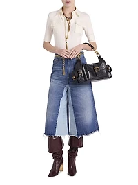 Denim Wide-Leg Culottes
