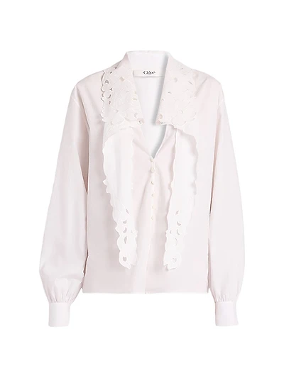 Cotton Poplin Tie neck Blouse