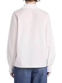 Cotton Poplin Tie neck Blouse