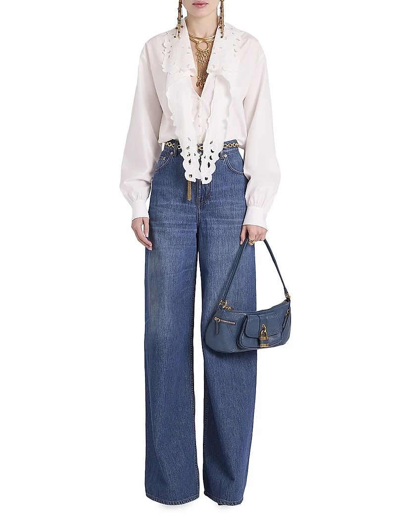 Cotton Poplin Tie neck Blouse