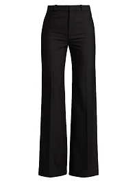 Wool High-Rise Flare Pants