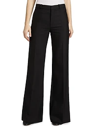 Wool High-Rise Flare Pants