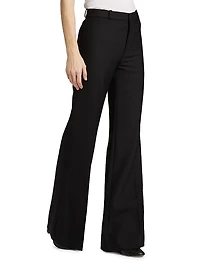 Wool High-Rise Flare Pants