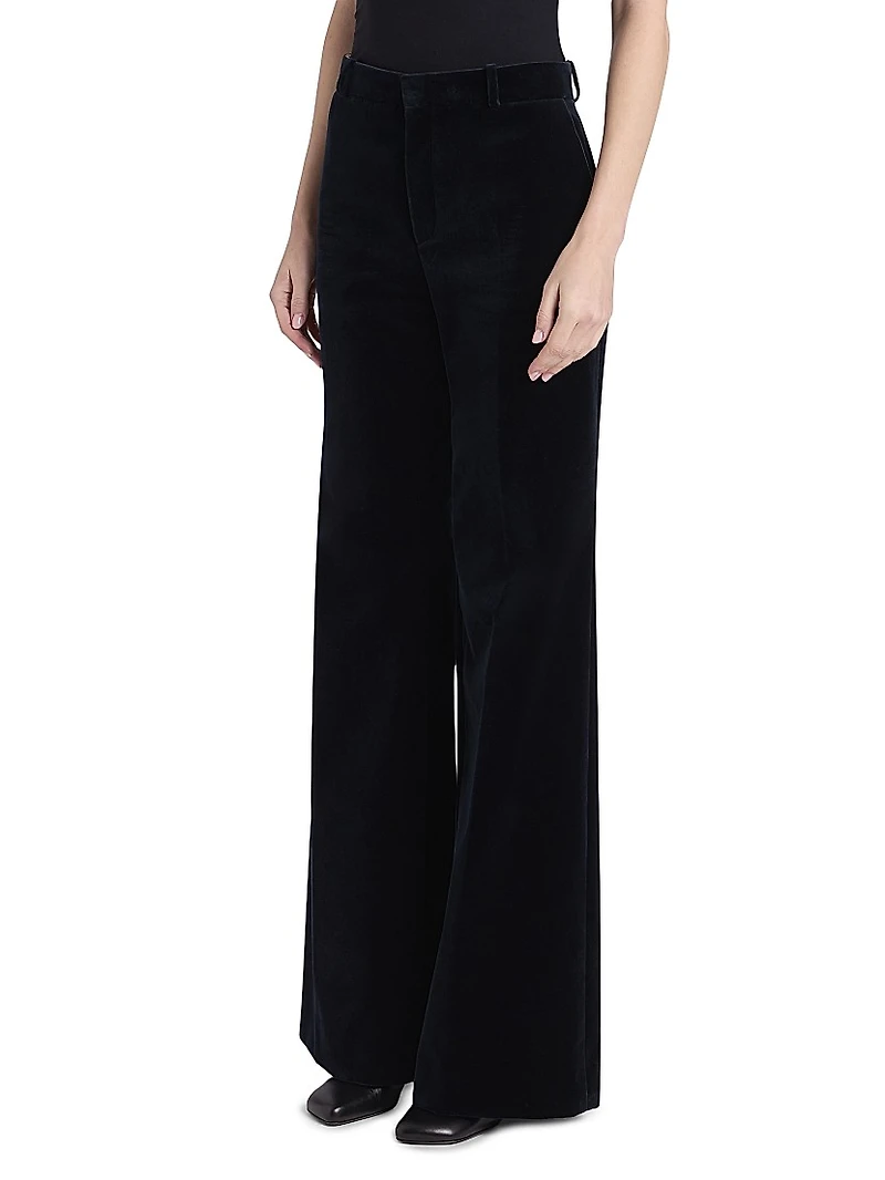 Cotton Velvet Flared Pants